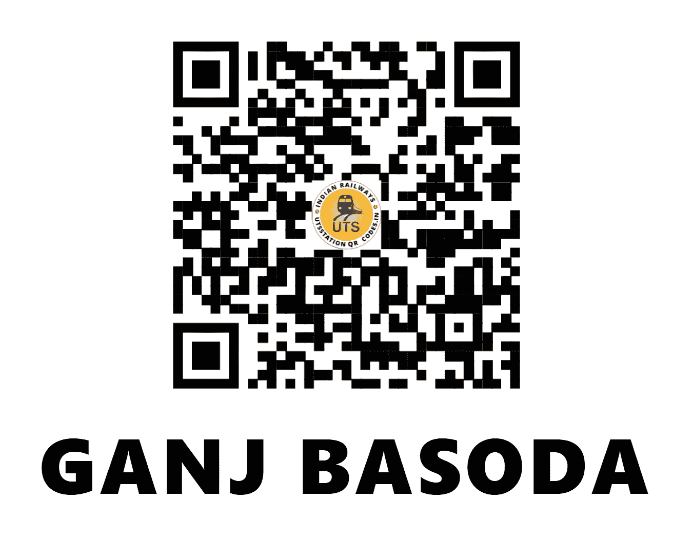 UTS QR Code for GANJ BASODA - BAQ - WC (MADHYA PRADESH)